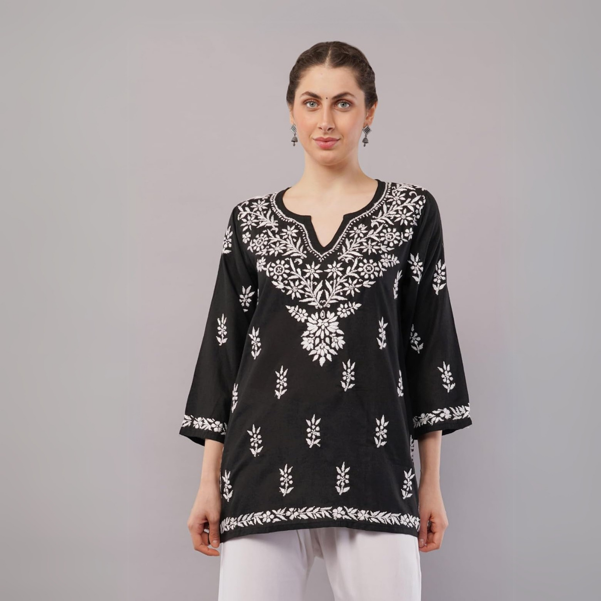 2-Pack Cotton Short Kurtis | Summer Cotton Bliss | 3/4 Sleeve