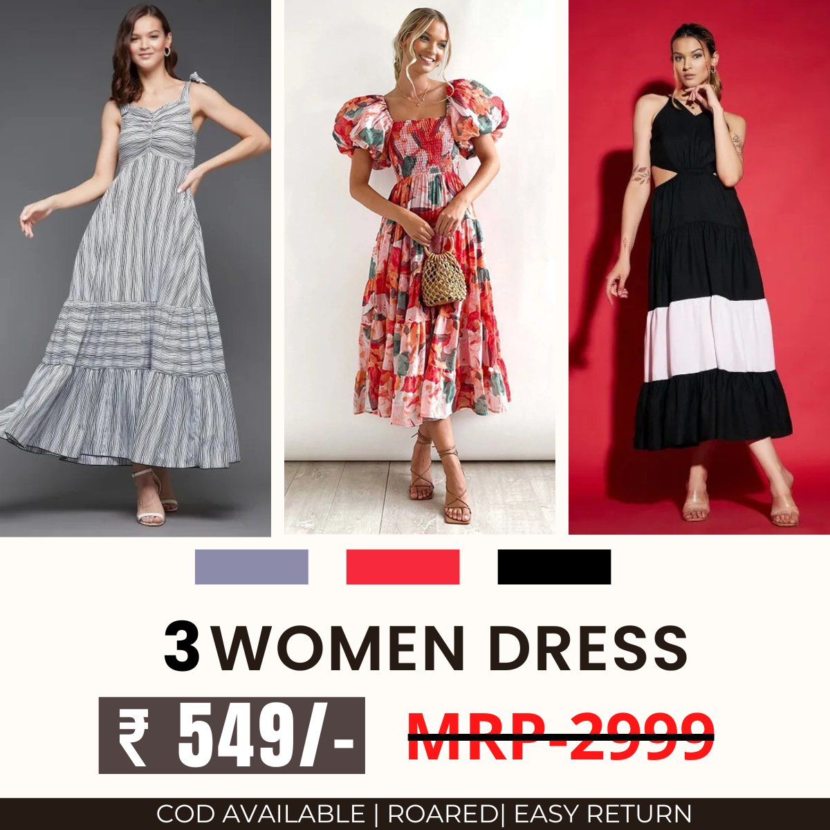 Women’s 3-Pack Dress Set | Step into Style and Comfort