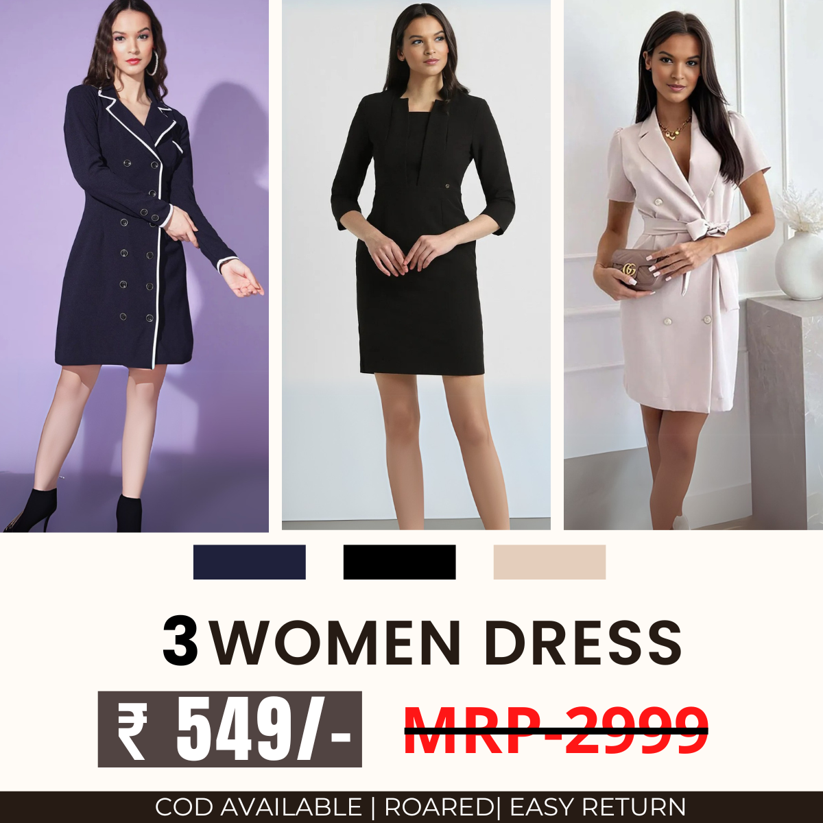 Women’s 3-Pack Dress Set | Step into Style and Comfort
