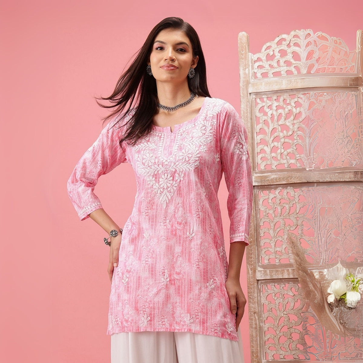 2-Pack Cotton Short Kurtis | Summer Cotton Bliss | 3/4 Sleeve