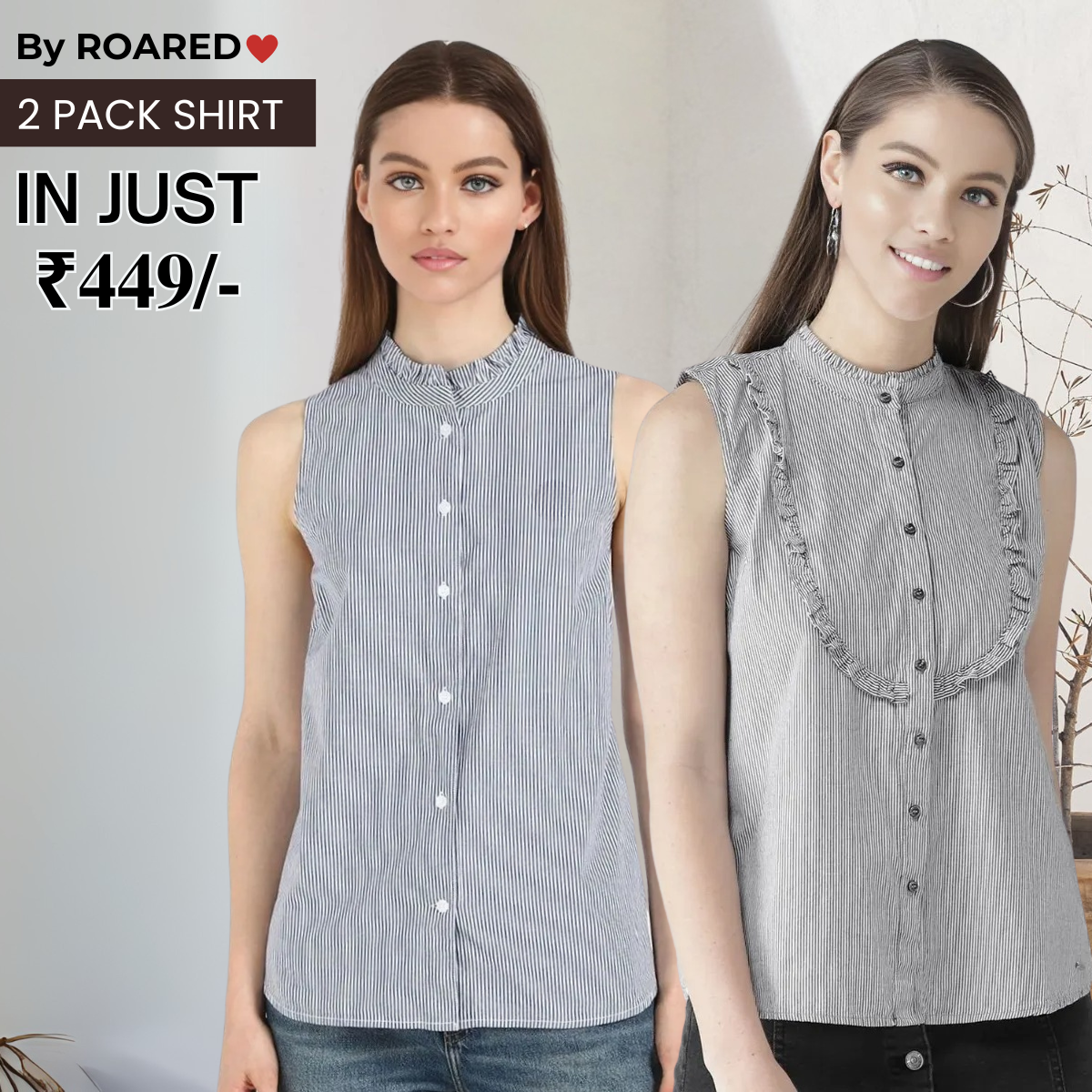 2 Combo Pack Printed Sleeveless Shirts for Every Occasion