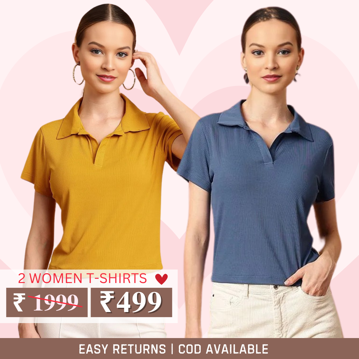 Grab Your 2 Pack of Women’s Polo T-Shirts Today