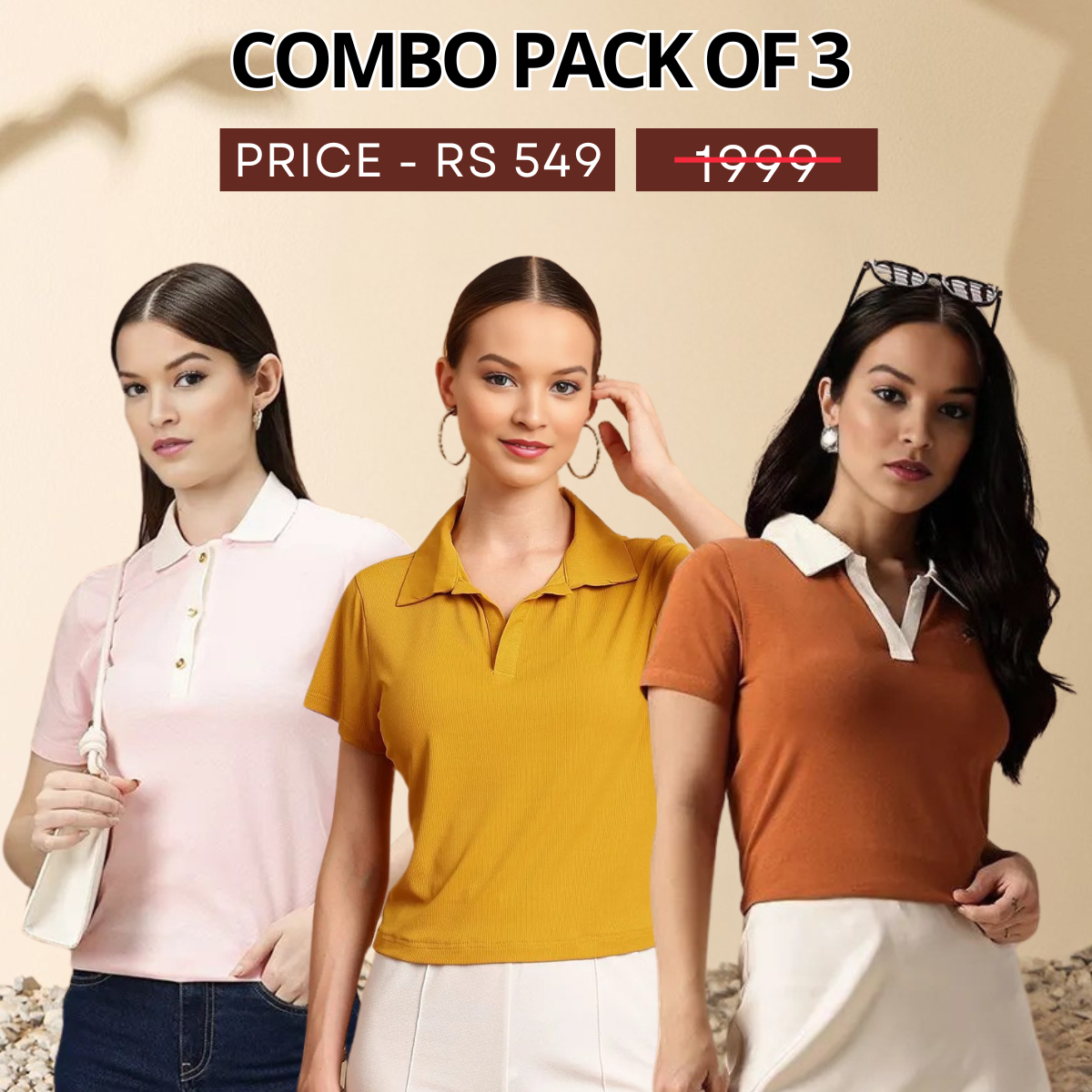 Perfect Fit, Perfect Pack: 3 Stylish Tees for Women