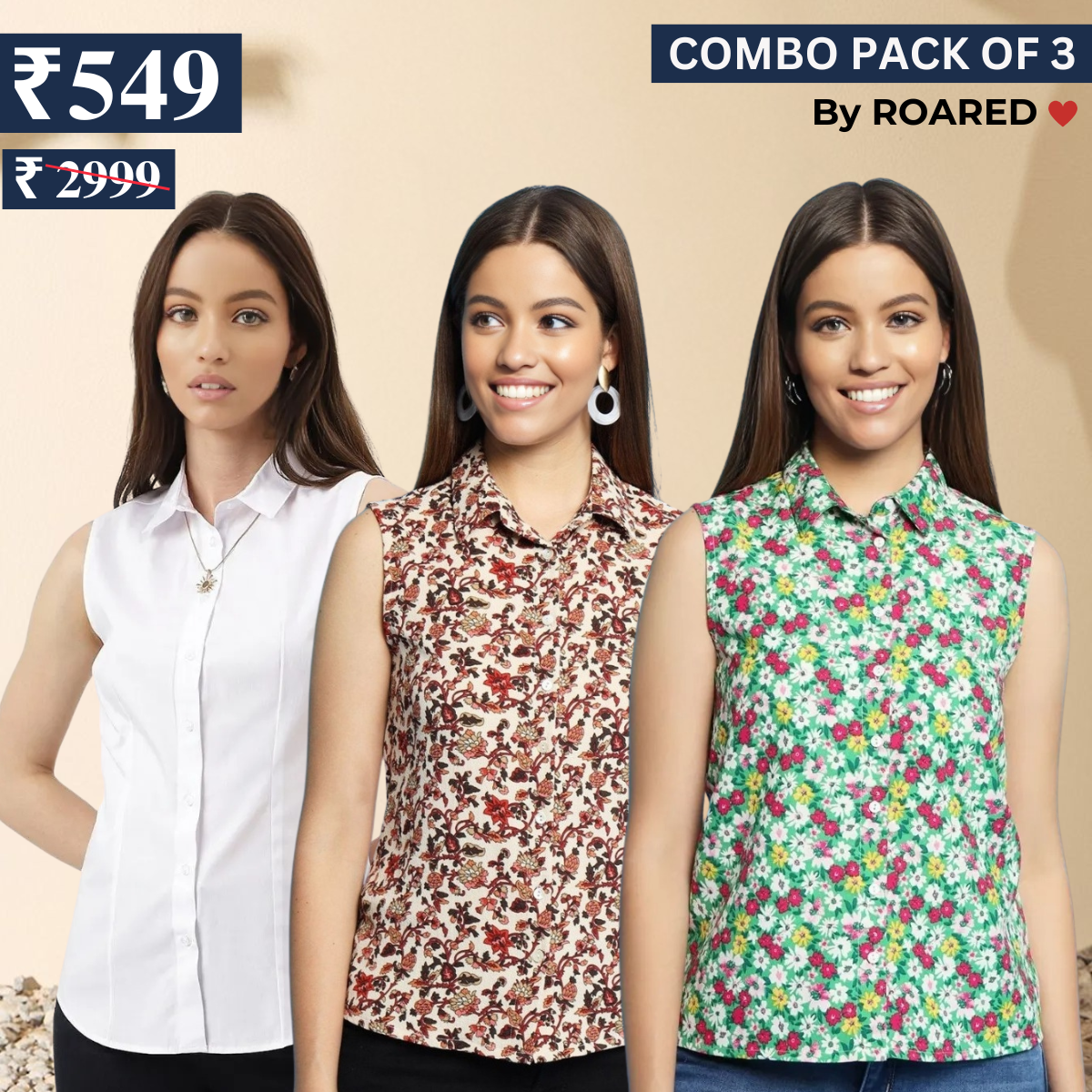 Essential 3-Pack Sleeveless Shirts for Women – Comfort Meets Style