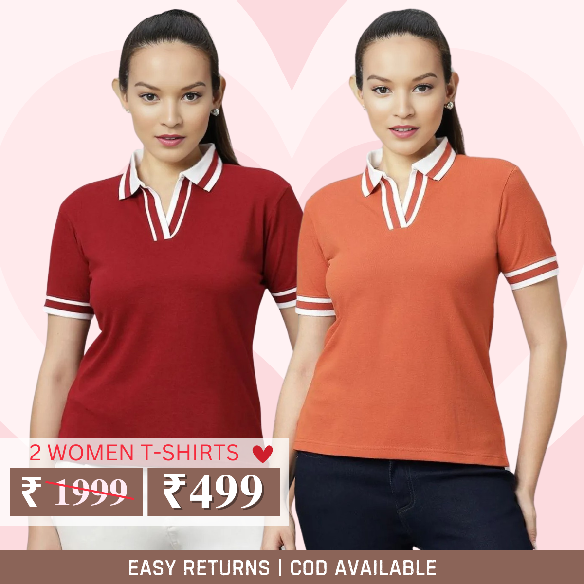 Grab Your 2 Pack of Women’s Polo T-Shirts Today