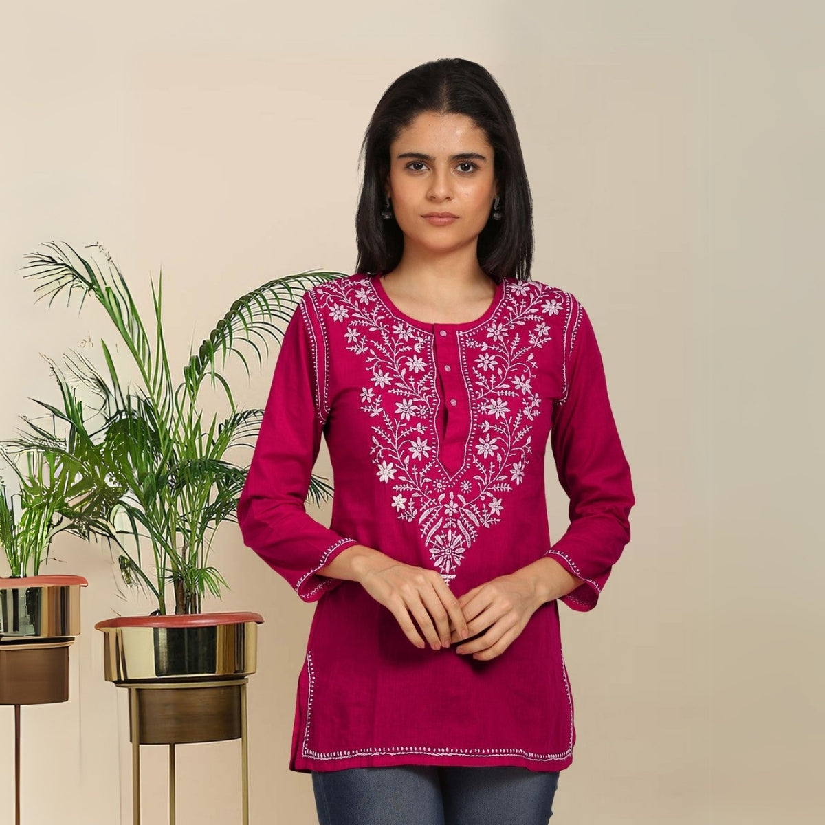 2-Pack Cotton Short Kurtis | Summer Cotton Bliss | 3/4 Sleeve