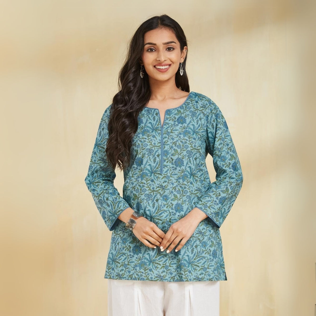 2-Pack Cotton Short Kurtis | Summer Cotton Bliss | 3/4 Sleeve