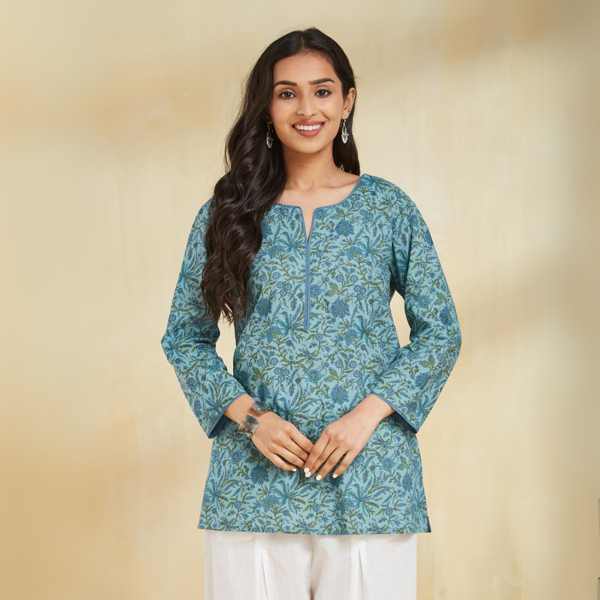2-Pack Cotton Short Kurtis | Summer Cotton Bliss | 3/4 Sleeve