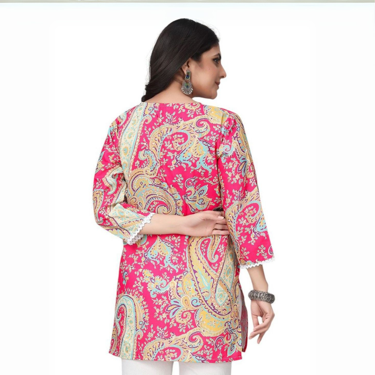 2-Pack Cotton Short Kurtis | Summer Cotton Bliss | 3/4 Sleeve