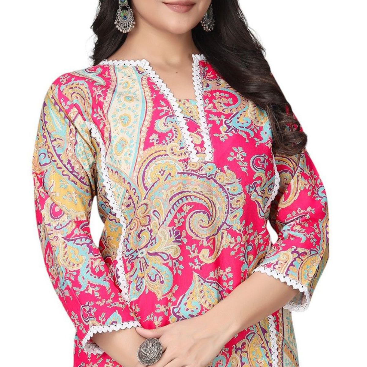 2-Pack Cotton Short Kurtis | Summer Cotton Bliss | 3/4 Sleeve