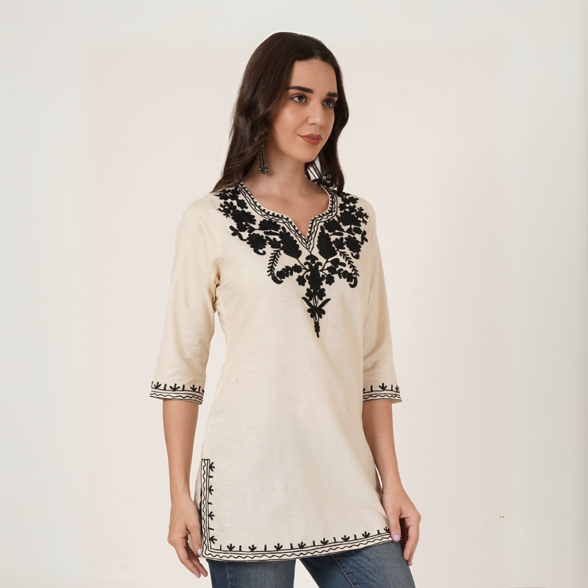 2-Pack Cotton Short Kurtis | Summer Cotton Bliss | 3/4 Sleeve