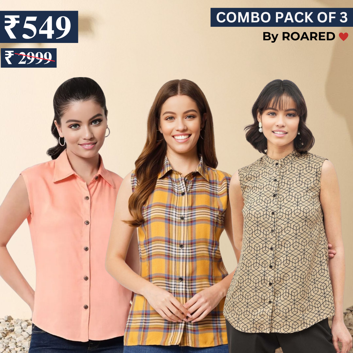 Essential 3-Pack Sleeveless Shirts for Women – Comfort Meets Style