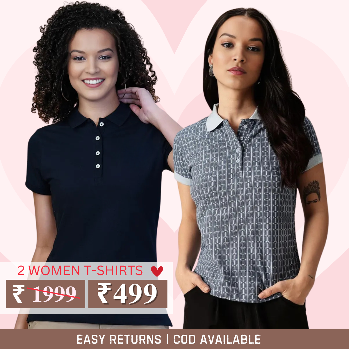Grab Your 2 Pack of Women’s Polo T-Shirts Today
