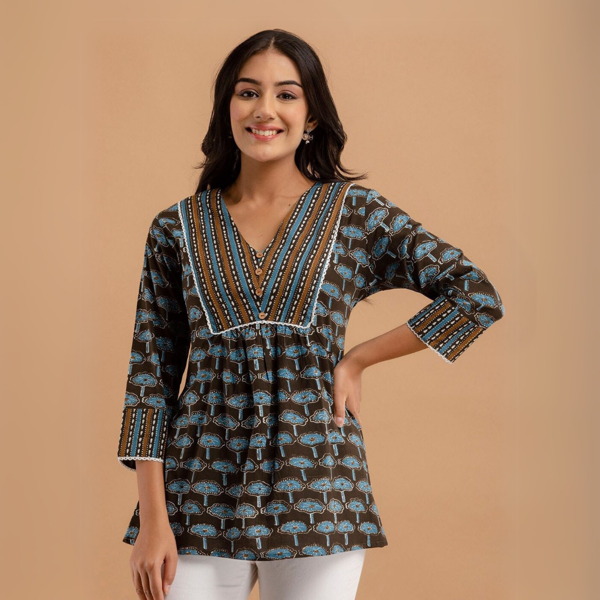 3 Combo Pack Cotton Short Kurtis | Summer Cotton Bliss | 3/4 Sleeve