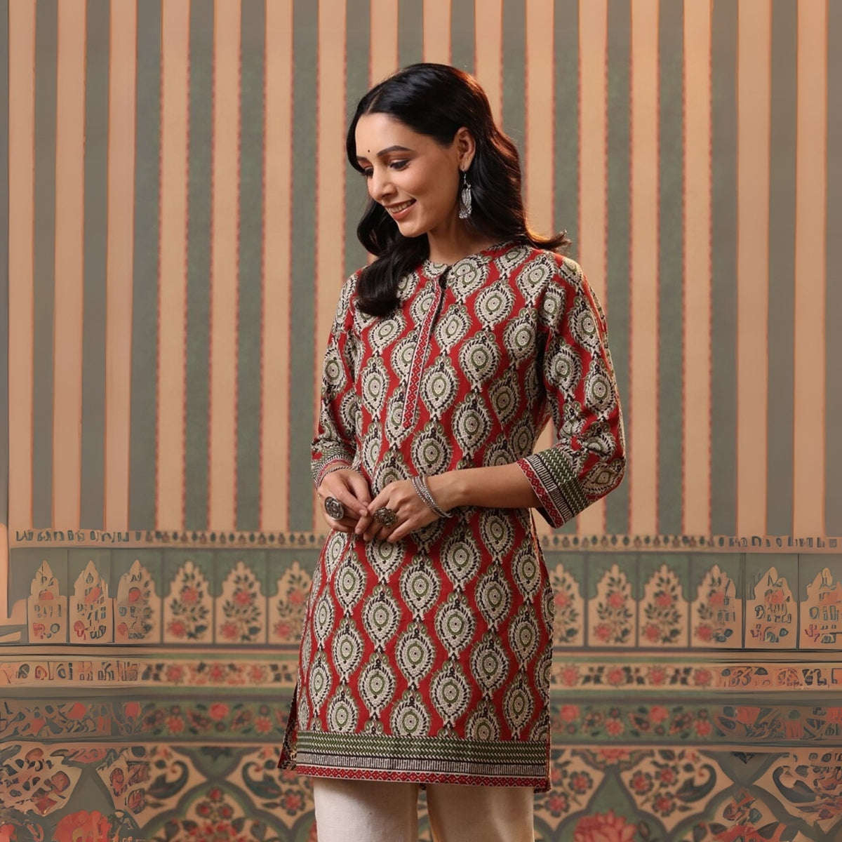 2-Pack Cotton Short Kurtis | Summer Cotton Bliss | 3/4 Sleeve
