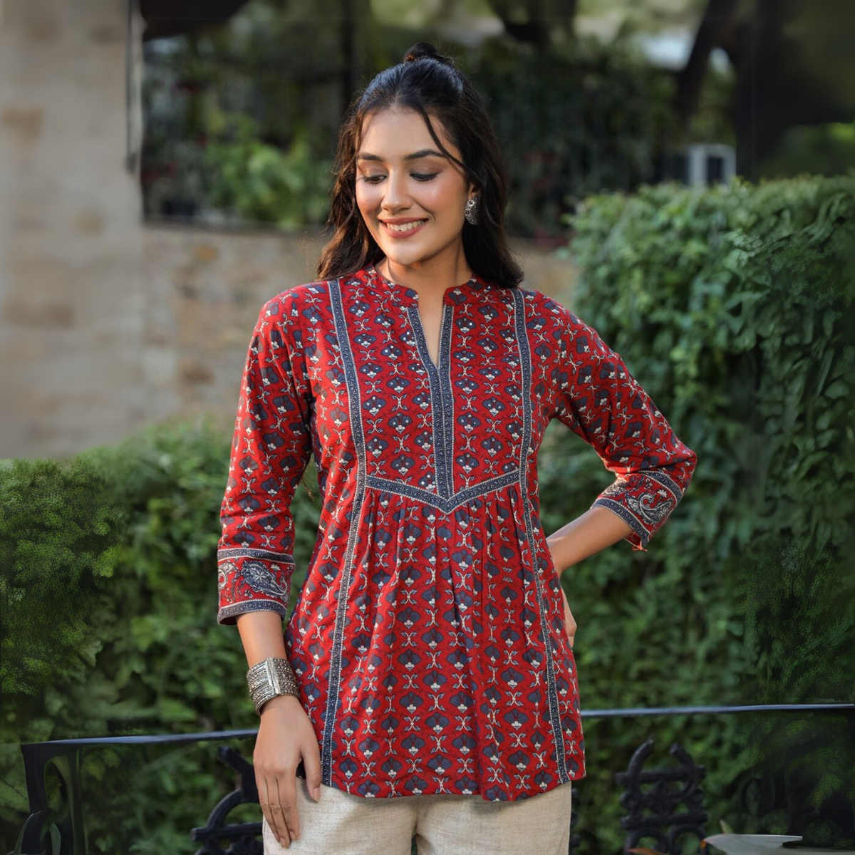 2-Pack Cotton Short Kurtis | Summer Cotton Bliss | 3/4 Sleeve