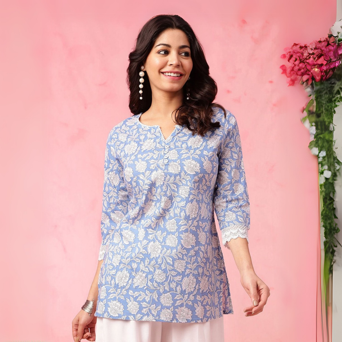 2-Pack Cotton Short Kurtis | Summer Cotton Bliss | 3/4 Sleeve